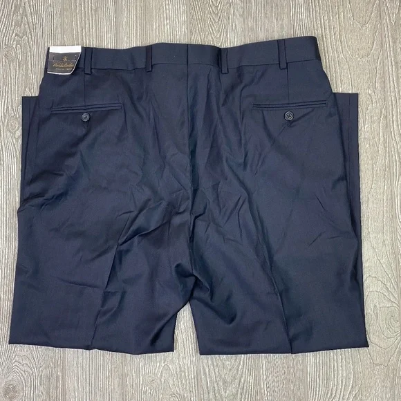 BROOKS BROTHERS Wool Hand Tailored Pants 38 Waist Navy Blue NWT's
